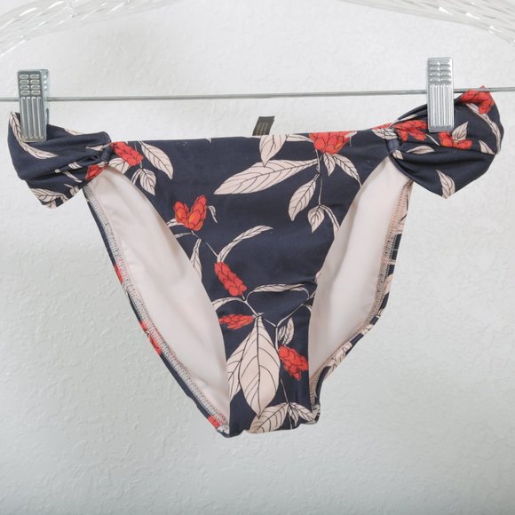 NWOT ViX‎ by Paula Hermanny Loop Bikini Bottom Retro Flower, Navy Pink  S - Picture 3 of 16